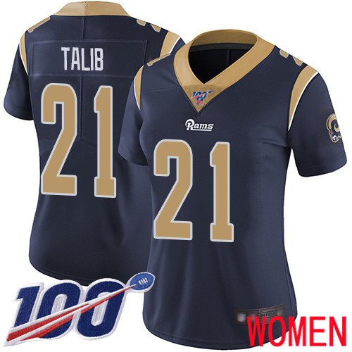 Los Angeles Rams Limited Navy Blue Women Aqib Talib Home Jersey NFL Football #21 100th Season Vapor Untouchable->women nfl jersey->Women Jersey